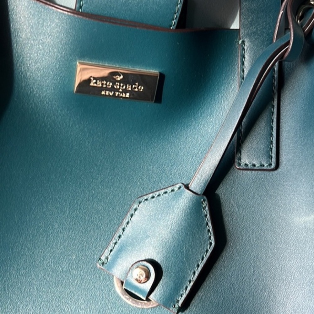KATE SPADE Putnam Drive Nelle Convertible Work Commuter Tote Teal MSRP: $348 - Picture 13 of 16